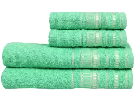 Jogo de Toalhas de Banho Atlântica Delicata – Garden Verde Esmeralda 4 Peças