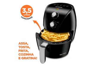 Fritadeira Elétrica sem Óleo/Air Fryer Mondial Pratic AF-31 Preta 3,5L com Timer