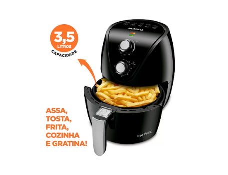 Fritadeira Elétrica sem Óleo/Air Fryer Mondial – New Pratic AF-31 Preta 3,5L com Timer