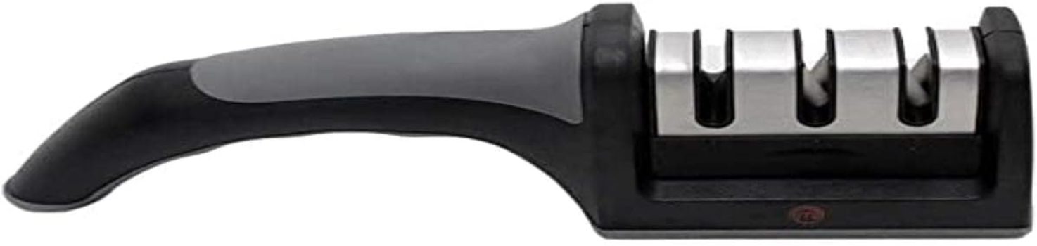Afiador De Facas 3 fases, Gastronomie Series, 1 Unidade, 21,5 cm, Preto e Inox, MasterChef
