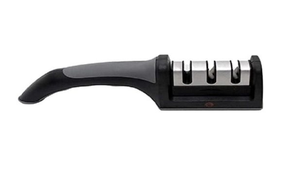 Afiador De Facas 3 fases, Gastronomie Series, 1 Unidade, 21,5 cm, Preto e Inox, MasterChef