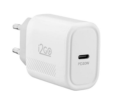 Carregador De Parede Ultra Rápido 20W Com 1 Saída USB-C Power Delivery I2GO – I2GO PRO Branco