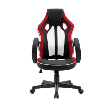 Moob Cadeira Gamer Giratória Royale Com Regulagem de Altura Preto, Branco e Vermelho