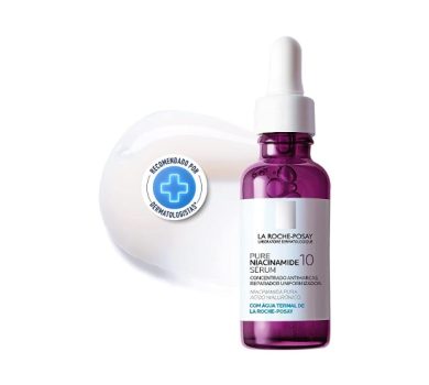 La Roche-Posay Pure Niacinamide 10 Sérum, Concentrado Antimarcas, Uniformizador, Niacinamida Pura com Ácido Hialurônico, Hepes e Água Thermal de La Roche-Posay 30ml