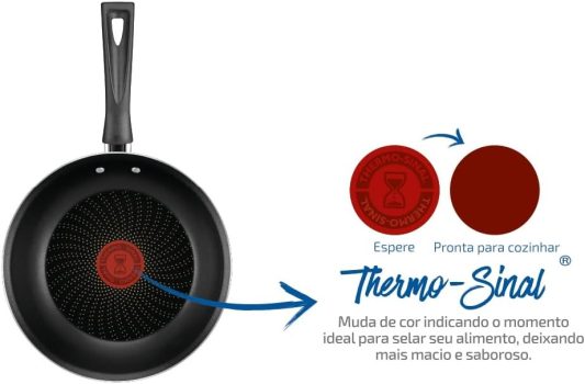 Frigideira Francesa Rochedo Limpa Fácil Vermelho 22cm