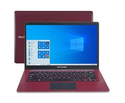 Notebook Legacy C 14 Pol 2GB 32GB Atom Win Vermelho – PC132, Multilaser