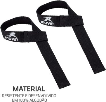 Straps Musculação Muvin – 1 Par – 60cm de Comprimento – Exercícios – Academia