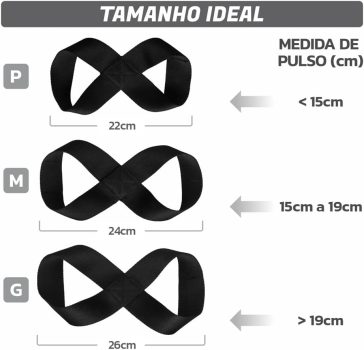 Strap Musculação 8 Muvin – Par – Três Tamanhos – 60, 70 ou 80 cm – Levantamento de Peso – Proteção – Haltere