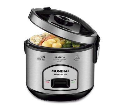 Panela Elétrica de Arroz, Mondial, Preto/Inox, 500W, 110V – PE-43-6X