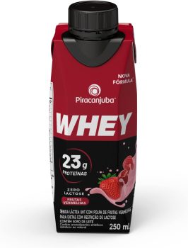 Piracanjuba Whey Zero Lactose, Sabor Frutas Vermelhas, 23g de proteína, 250ml