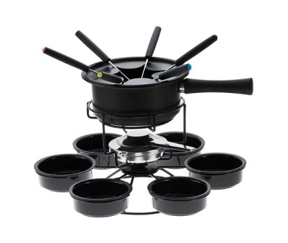 Forma, 807960, Kit Para Fondue 16 Peças Giratório Aparelho Para Fondue, cor Preto, Aço