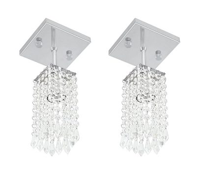 2 Lustres Plafon Clearcrillic Quadrado Cristal Acrílico
