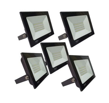 KIT 5 refletor 50w LED SMD Holofote Bivolt Externo Luz Branca