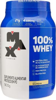 100% Whey – 900G Baunilha – Max Titanium, Max Titanium