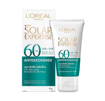 Protetor Solar Facial L’Oréal Paris Solar Expertise Antioleosidade Fps60 40G, Sem cor