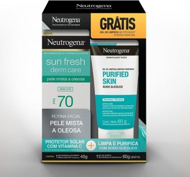 Compre NEUTROGENA SUN FRESH® Derm Care FPS 70 SEM COR e ganhe Gel de Limpeza NEUTROGENA PURIFIED SKIN® 60g