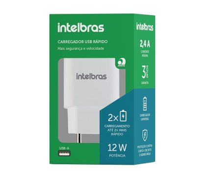 Fonte Carregador USB EC 1 Fast Branco Intelbras