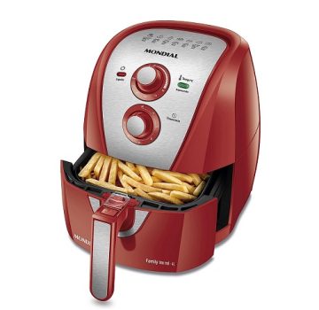 Fritadeira Sem Óleo Air Fryer 4L, Mondial, Vermelho/Inox