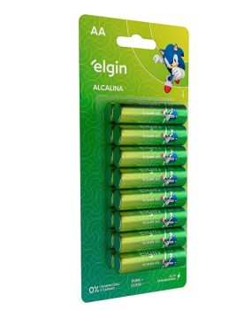 Pilha Alcalina AA com 16 unidades Elgin Comum