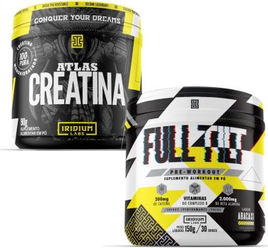 Full Tilt Pré-treino – 150g + Atlas Creatina – 90g – Iridium Labs Sabor: Abacaxi