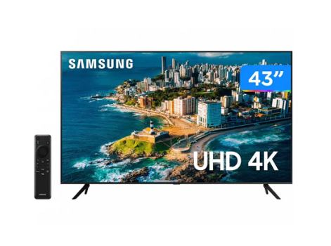 Smart TV 43” UHD 4K LED Samsung 43CU7700 – Wi-Fi Bluetooth Alexa 3 HDMI