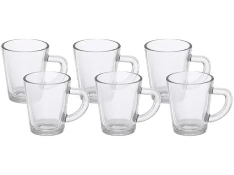 Jogo de Canecas de Café de Vidro 70ml Hauskraft – Lisa 6 Peças