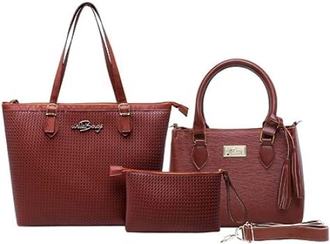 Kit Bolsa Feminina Grande + Baú + Carteira