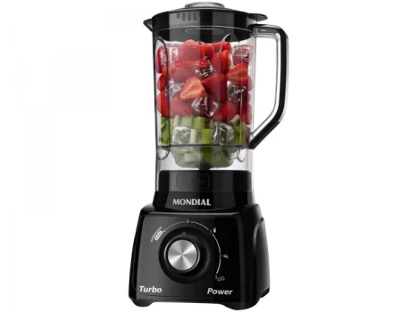 Liquidificador Mondial Turbo Power L-99 FB – Preto com Filtro 3 Velocidades 550W