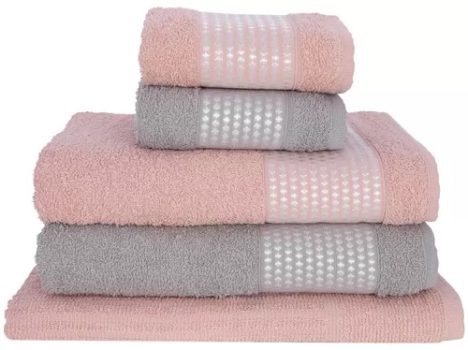 Jogo de Toalhas Felpuda Luna Rosa e Luar 5 Peças