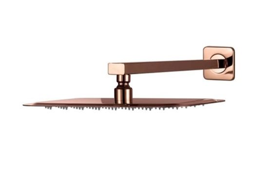 Pingoo.Casa, Ducha Chuveiro, Retangular, Aço Inox 304, 30X20Cm, São Luís, Dourado Rose