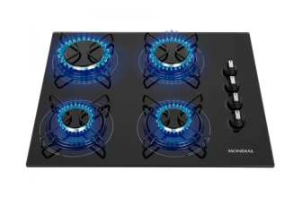 Cooktop 4 Bocas Mondial a Gás GLP Preto – CTG-01