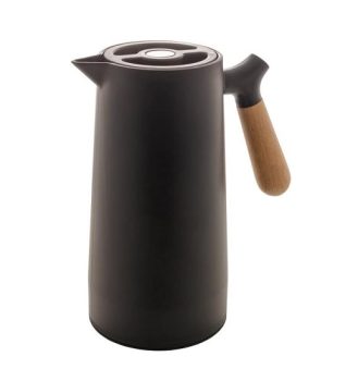 GARRAFA TÉRMICA PLÁSTICO C/CABO MADEIRA NÓRDICA PRETA 1l