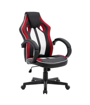 Moob Cadeira Gamer Giratória Royale Com Regulagem de Altura Preto, Branco e Vermelho