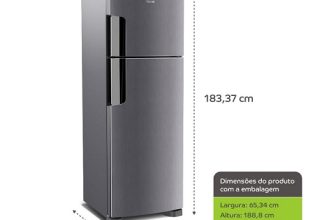 Geladeira Consul Frost Free Duplex 386 litros com Altura Flex cor  Inox  CRM44AK 220V