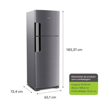 Geladeira Consul Frost Free Duplex 386 litros com Altura Flex cor  Inox  CRM44AK 220V