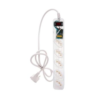 Clamper iClamper Energia 5 Tomadas – Filtro de Linha + DPS – Transparente, Comprimento do cabo de entrada: 1 m