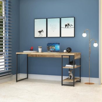 Compace Desing, Escrivaninha com Estante Baixa 2 Prateleiras 1,50m Dynamica