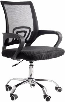 Cadeira de Escritório Secretária Base Cromada com Rodinha Fortt Lisboa Preta – CSF02-P