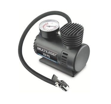 Compressor de Ar 12v Vazão 15l + Min 250psi 3 Bicos Adaptadores Multilaser – AU601