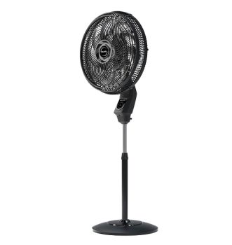 Ventilador Mallory Coluna Max Control com controle remoto -Hélice de 15 Pás Silêncio e Elegância-Preto/Dourado 127V