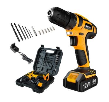 WAP Parafusadeira E Furadeira A Bateria Li-Ion 12V Bpf 12K3 Carregador Bivolt Sem Fio Com Maleta E Kit De 13 Acessórios