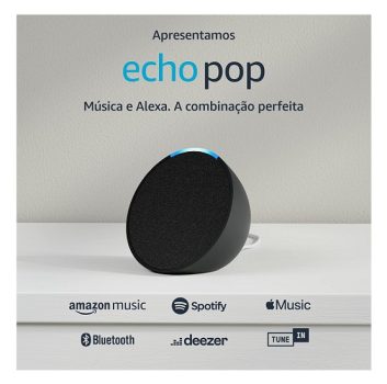 Apresentamos o Echo Pop | Smart speaker compacto com som envolvente e Alexa | Cor Preta