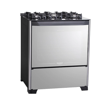 Fogão 5 bocas Dako Magister Style com Mesa de Vidro e Tripla Chama – Bivolt
