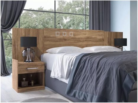 Cabeceira Casal e Queen Size Madeira – com Mesinha