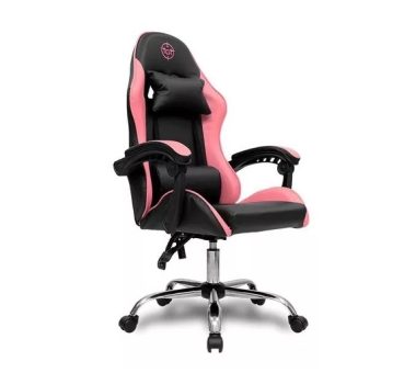 Cadeira Gamer Tgt Heron Rosa Reclinável 2 Almofadas