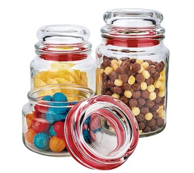 Conjunto com 3 Potes Multiuso de Vidro, com tampa Herméticas