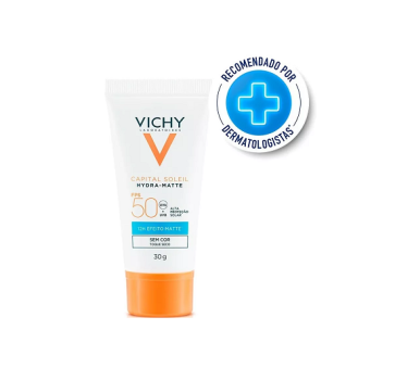 Protetor Solar Facial Hydra Matte Capital Soleil Sem Cor Fps 50 30g Vichy