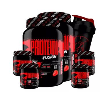 Combo Duplo Whey Fusion + 2x Bcaa + 2x Creatina + Shaker