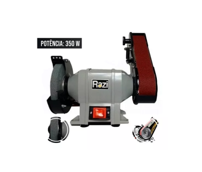 Motoesmeril Com Lixadeira De Cinta 6” 350w Rz-elf350m Razi