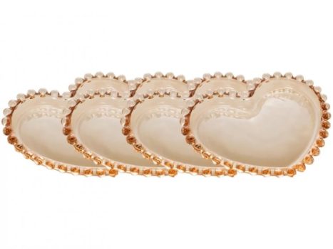 Jogo de Pratos Coração de Cristal Raso Wolff – Pearl 4 Peças